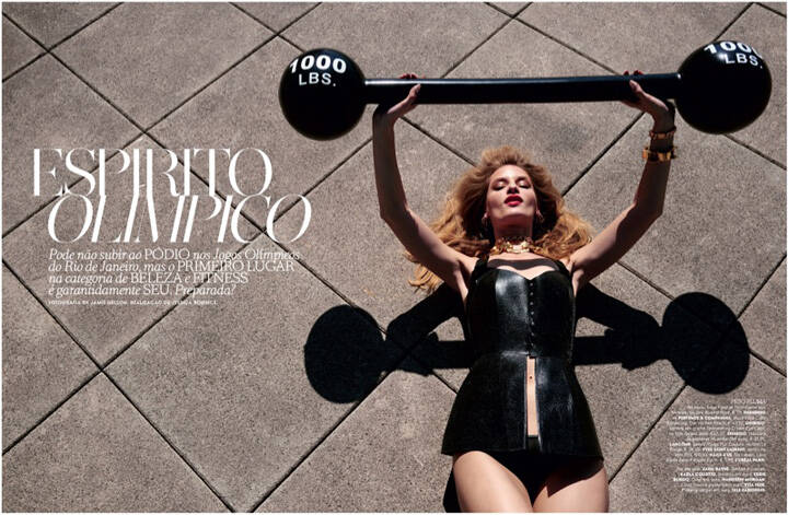 名模Linda Vojtova 登《Vogue》呈现奥林匹克风美妆大片